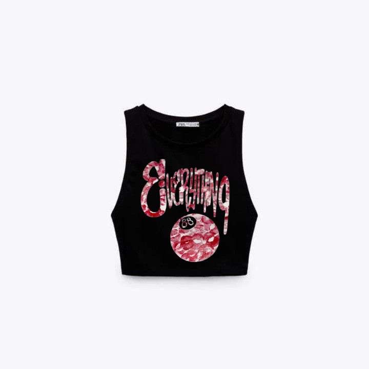 88 kisses cropped tank top