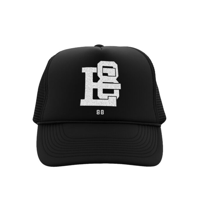 Black Retro Grid Trucker Hat Copy