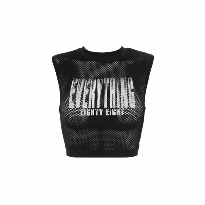 Cropped tank mesh top