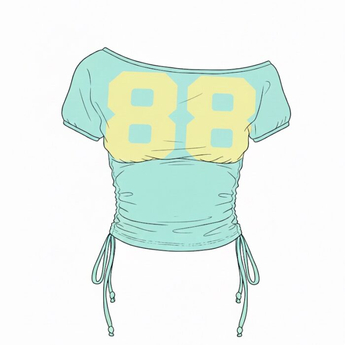 88 Off-Shoulder Drawstring Top